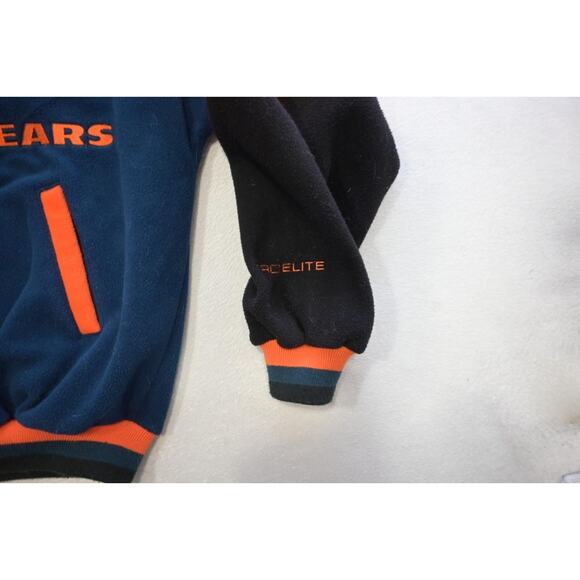 VTG 80's 90's Pro Elite Chicago Bears Full Zip Fleece Jacket Mens Size XL - Picture 6 of 14